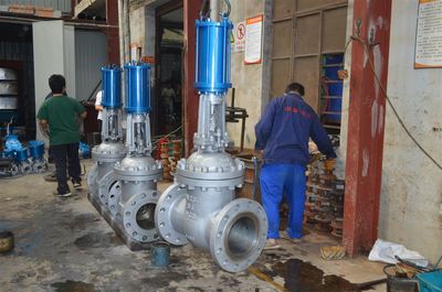 天津客戶向我公司訂購的六臺液動閥門已全部完成-公司動態-浙江中旭達自控閥門